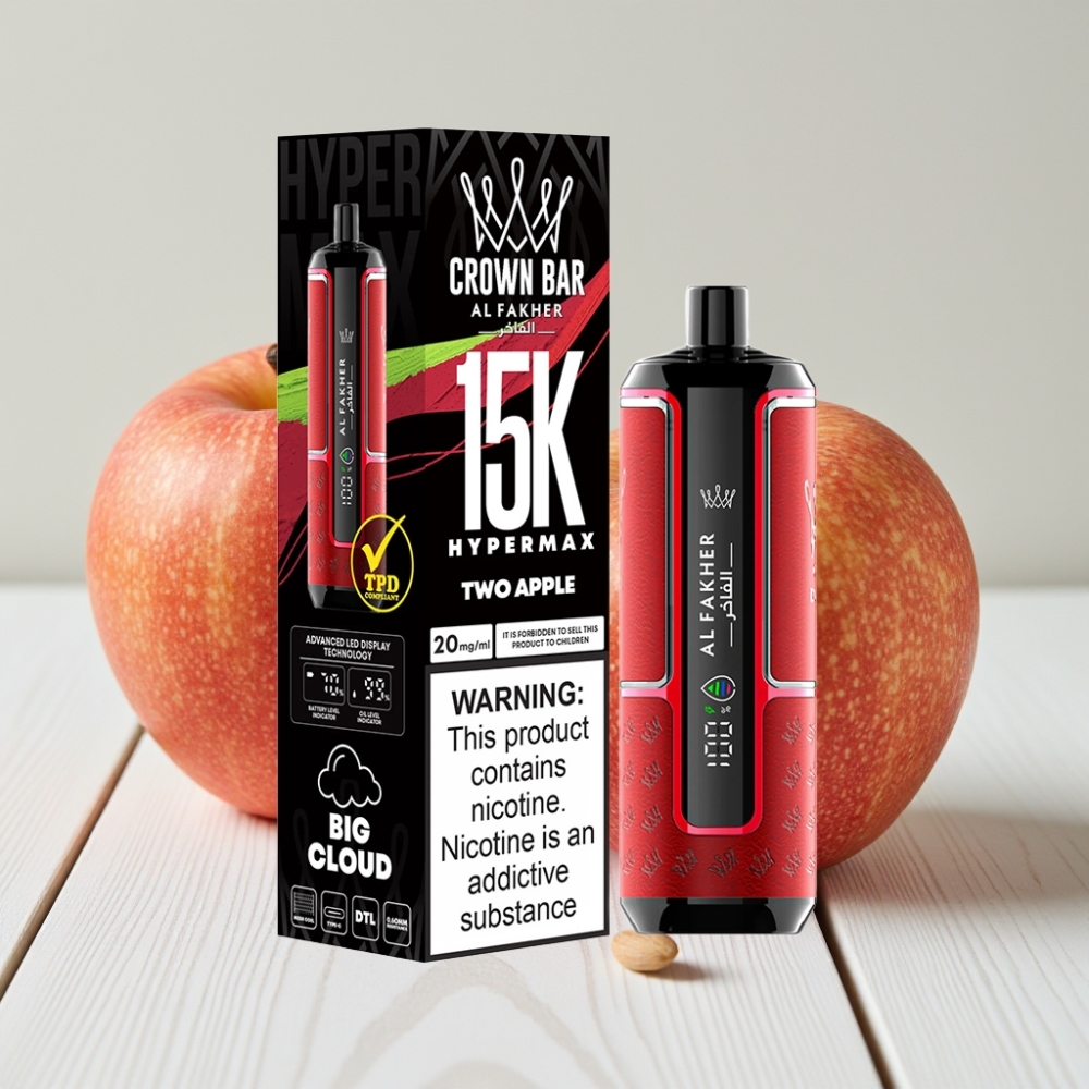 Al Fakher Crown Bar 15K Hypermax Vienkartinis Veipas 22ml 600mAh 15000 Traukimų Dvi Obolės