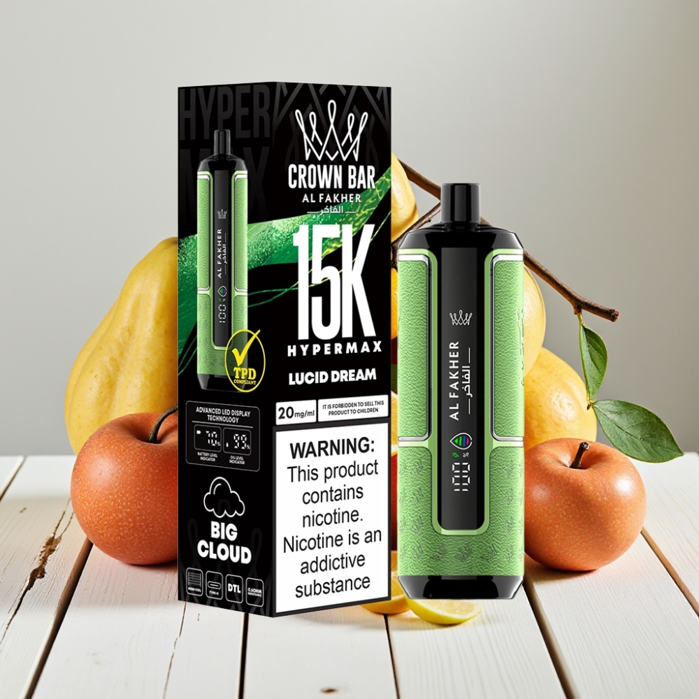 Al Fakher Crown Bar 15K Hypermax Vienkartinis Veipas Kit - Akivaizdus Sapnas, 22ml, 600mAh, 15K Puff