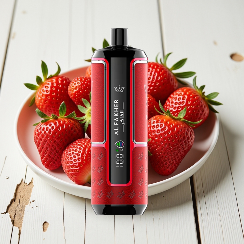 Al Fakher Crown Bar 15K Hypermax Vienkartinis Veipas Kit Braškių Punch – 22ml, 600mAh, 15K pūkų