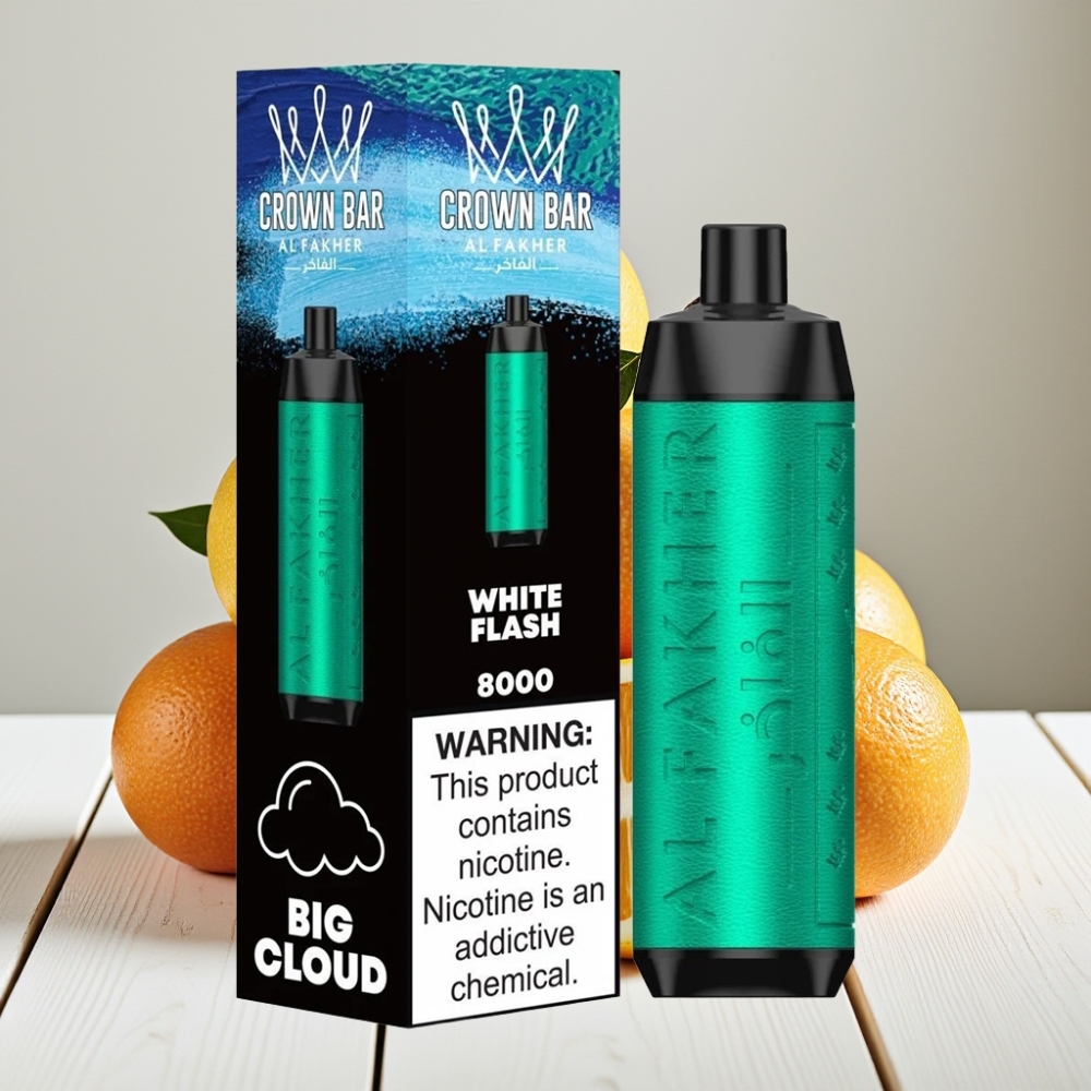 Al Fakher Crown Bar 8000 Crystal Vienkartinis Veipas Baltiškasis Žaibas | 18ml, 5mg, 8000 Puff