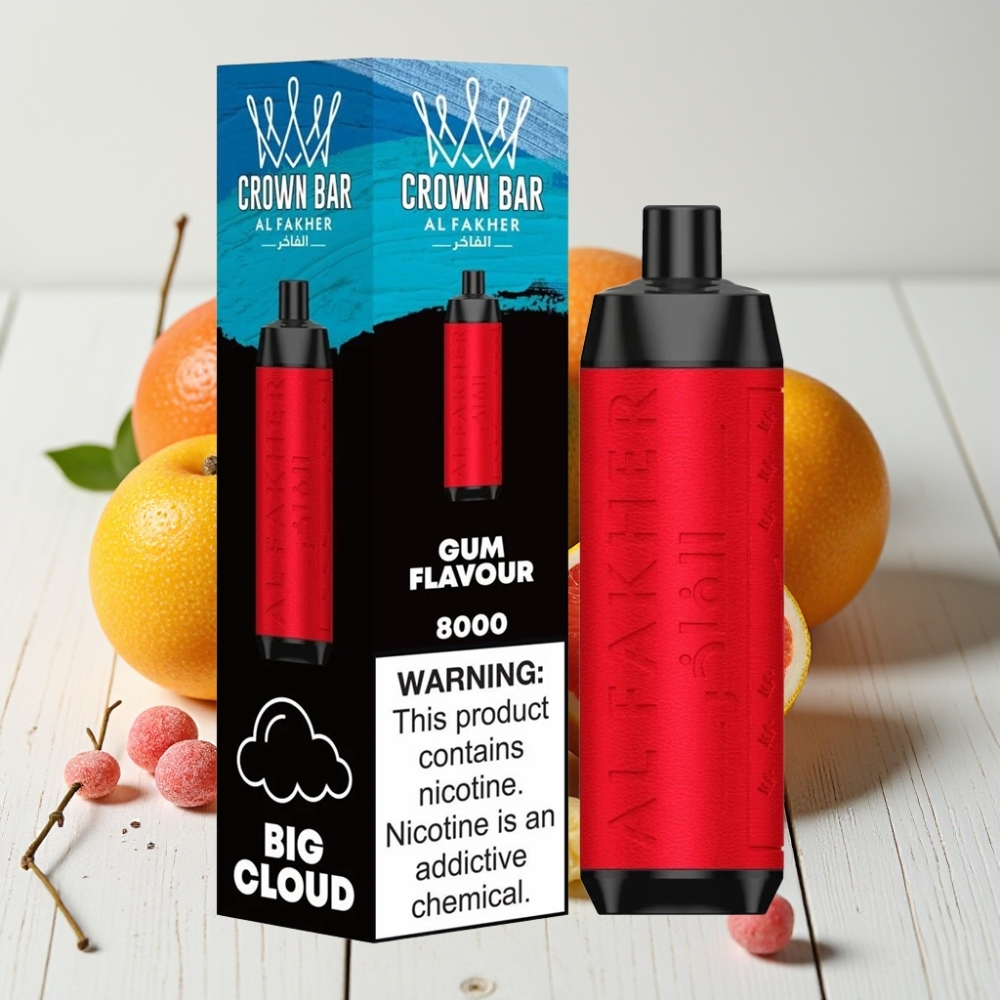 Al Fakher Crown Bar 8000 Crystal Vienkartinis Veipas (Gum Skonis) – 18ml, 8000 Puffs, 600mAh