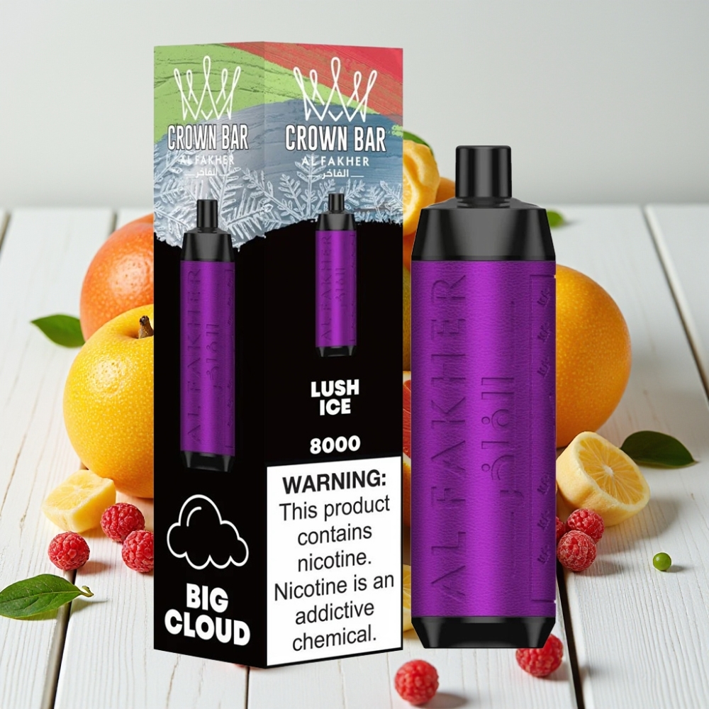 Al Fakher Crown Bar 8000 Crystal Vienkartinis Veipas Ledų Švelnumas, 18ml, 8000 Traukimų, 5mg Nikotino