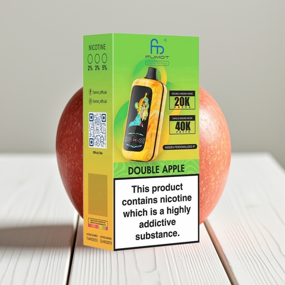 Fumot Digital Monkey Vienkartinė Vapo – Dvigubos Obuolio Skonio, 40000 Traukimų, 850 MAH, Type-C