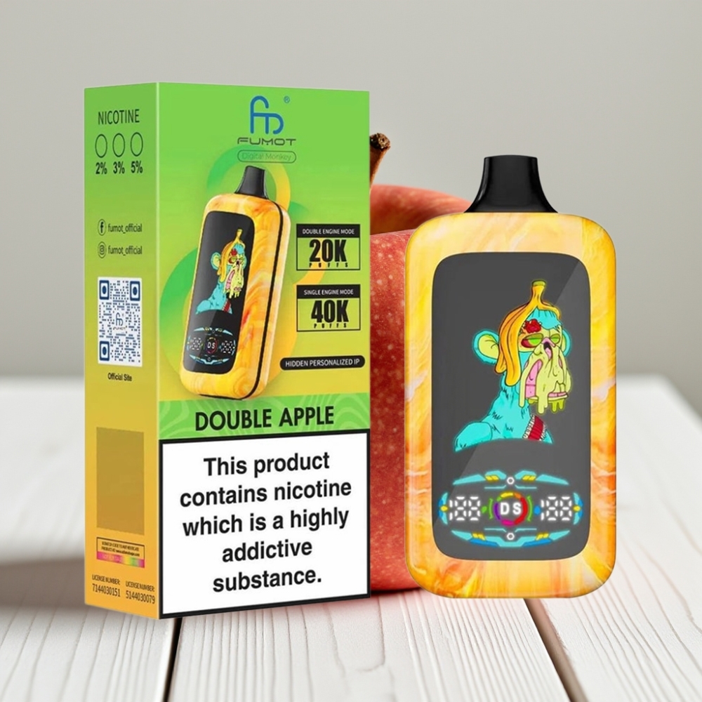 Fumot Digital Monkey Vienkartinė Vapo – Dvigubos Obuolio Skonio, 40000 Traukimų, 850 MAH, Type-C