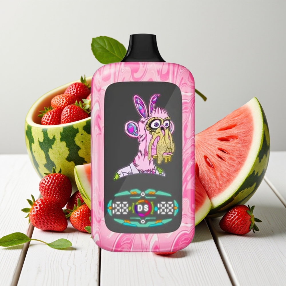 Fumot Digital Monkey Vienkartinis Veipas – Braškių Arbūzas, 40000 Puffs, Dual Mesh, 850 mAh, Type-C