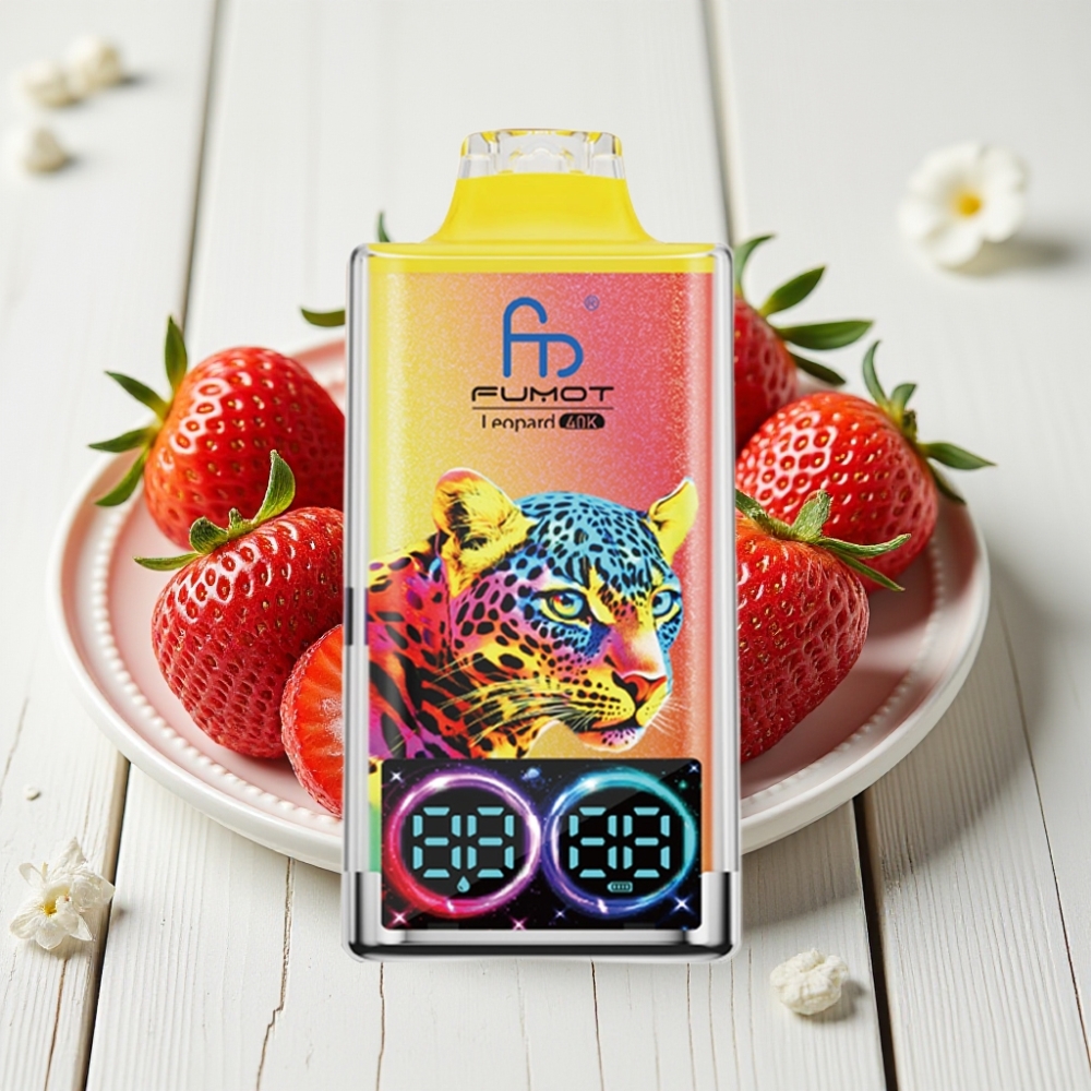 Fumot Leopard 40K Puffs Vienkartinis Veipas Braškinių Ledas, 700mAh, 5% Nikotino, Type-C