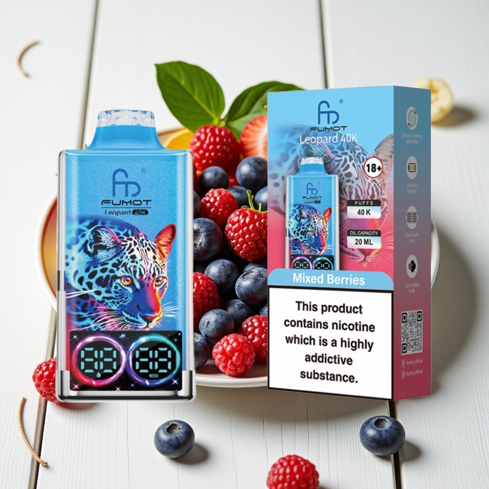 Fumot Leopard 40K Puffs Vienkartinis Veipas Mišrios Uogos, 700mAh, 5% Nikotino, Type-C