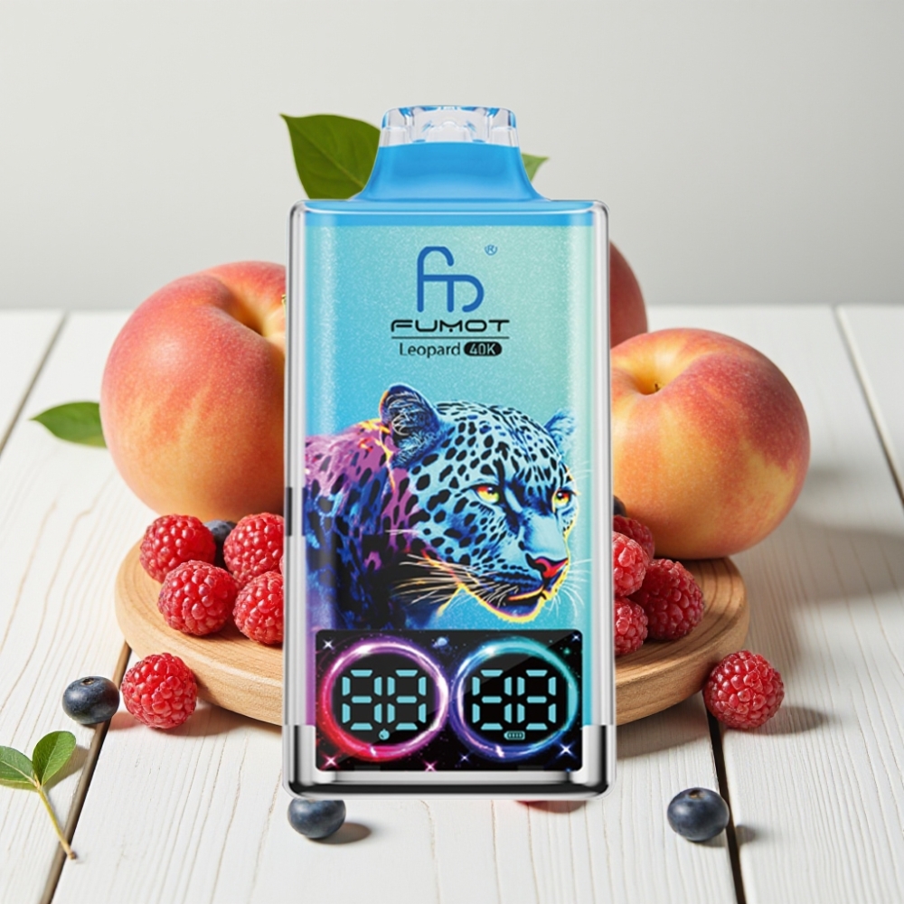 Fumot Leopard 40K Puffs Vienkartinis Veipas Persikų Uogų, 700mAh, 5% Nikotino, Type-C