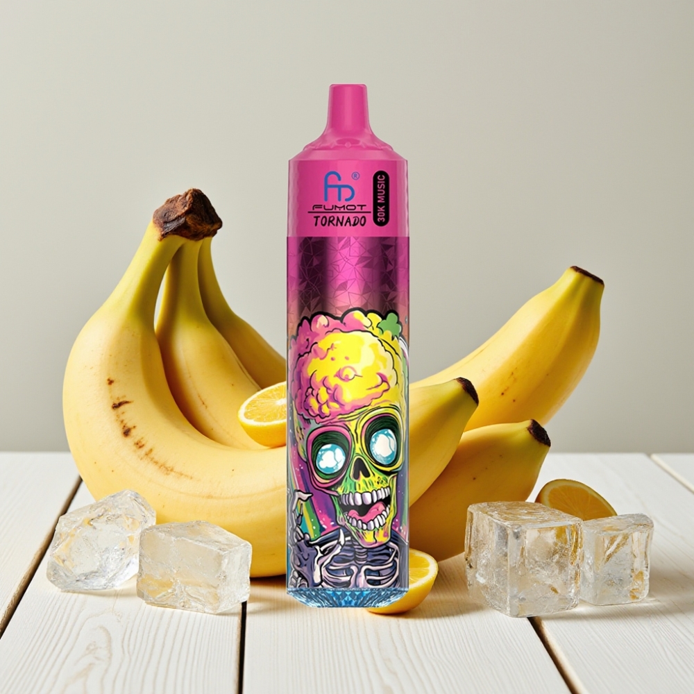 Fumot RandM Tornado 30000 Puffs, Bananinė Ledinė, 30mL, 600mAh, 1.0 Ohm