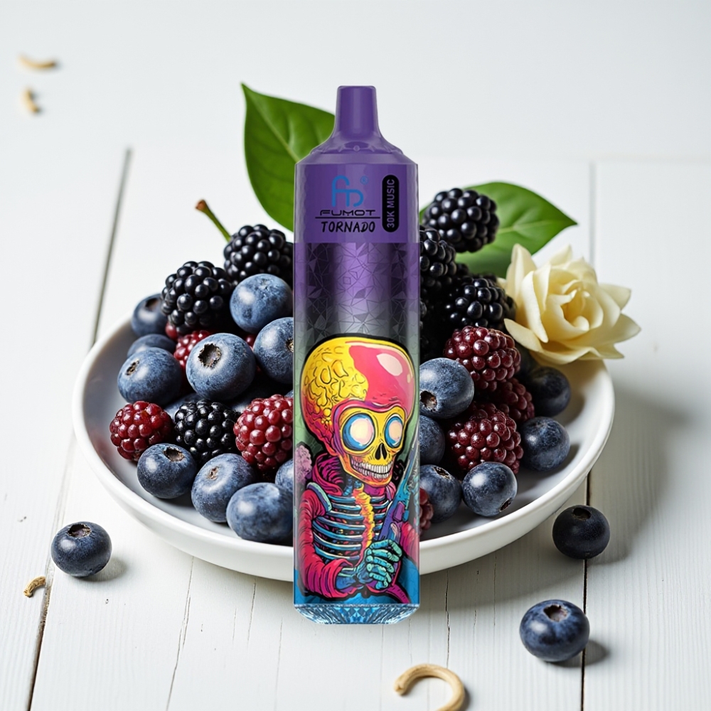 Fumot RandM Tornado 30000 Puffs, Mėlynųjų ir Juodųjų Serbentų Skonis, 30mL, 5% Nikotino, 600mAh