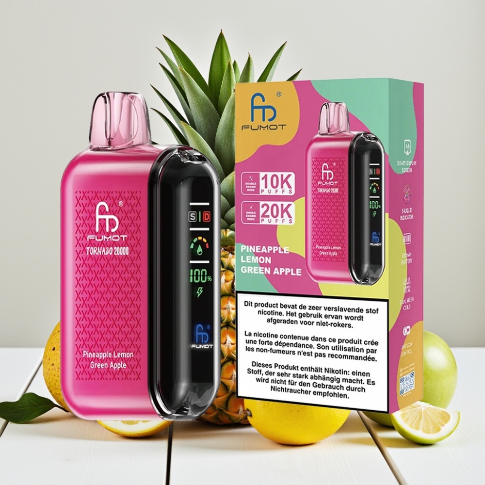 Fumot Tornado 20000 Puffs - Ananasas Citrina Žalia Obolė, 20ml, 850mAh