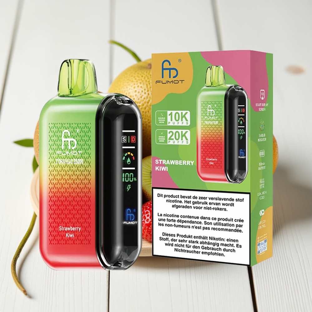 Fumot Tornado 20000 Puffs Braškės-Kivis | 850mAh, 20ml, 2% Nikotino