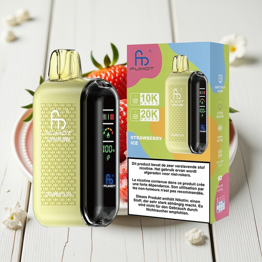Fumot Tornado 20000 Puffs Braškės Ledas | 20ml, 850mAh, 2% Nikotino