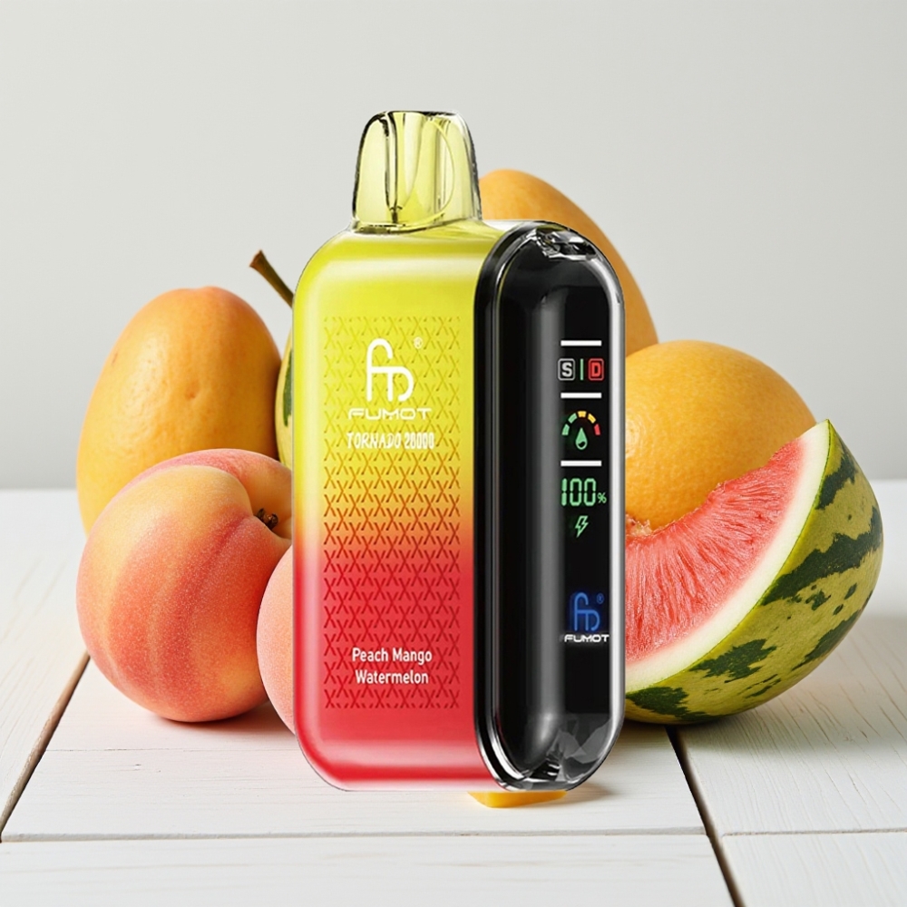 Fumot Tornado 20000 Puffs - Persikų, Mango, Arbūzas, 20ml, 850mAh, 2% Nikotino
