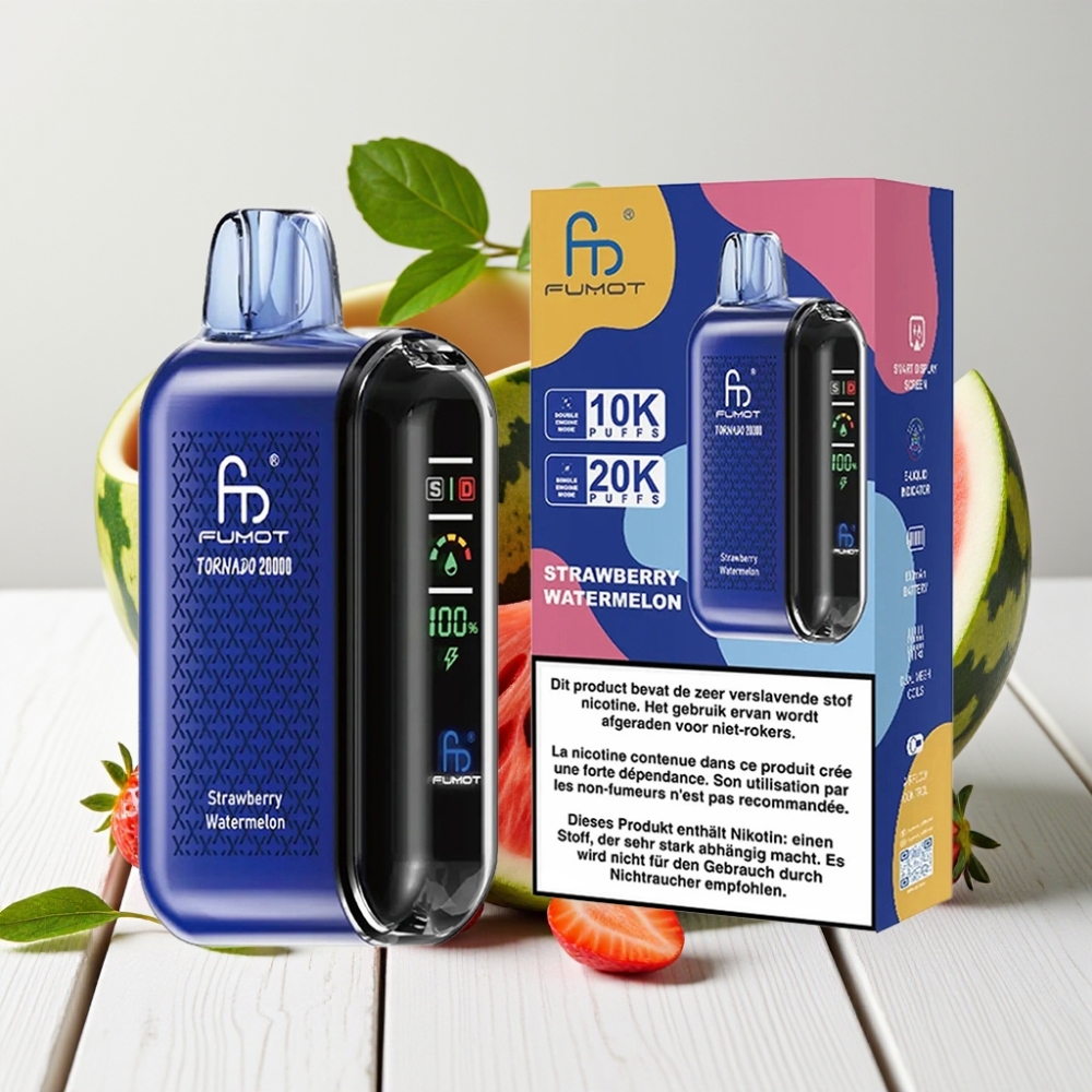 Fumot Tornado 20000 Puffs Vienkartinis Veipas Braškė Arbūzas | 20ml, 850mAh, 2% Nikotino