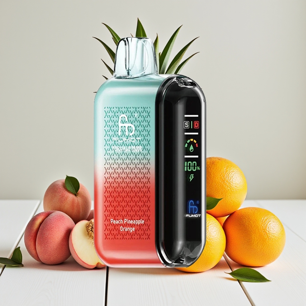 Fumot Tornado 20000 Puffs Vienkartinis Veipas Persikų Ananasų Apelsinų, 20ml, 850mAh, 2% Nikotino