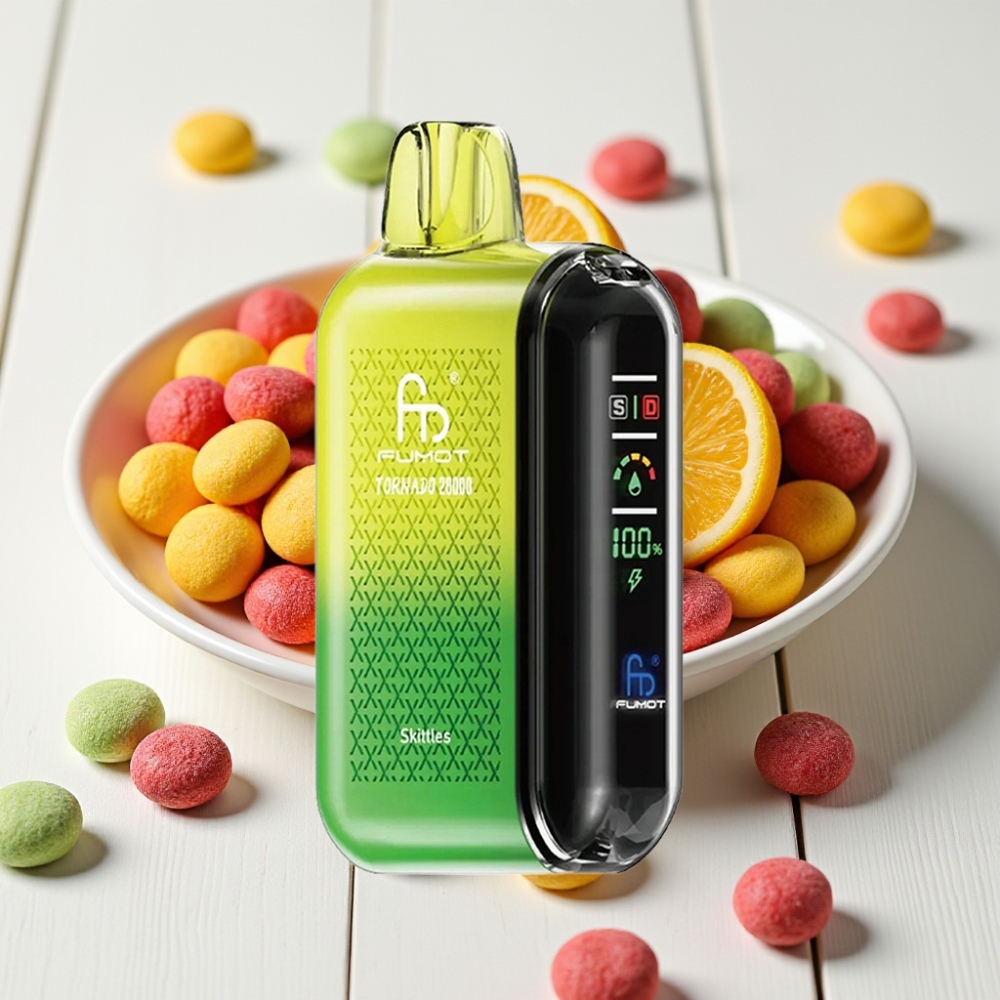 Fumot Tornado 20000 Puffs Vienkartinis Veipas Skittles (Raibaini), 20ml, 850mAh, 2% Nikotino