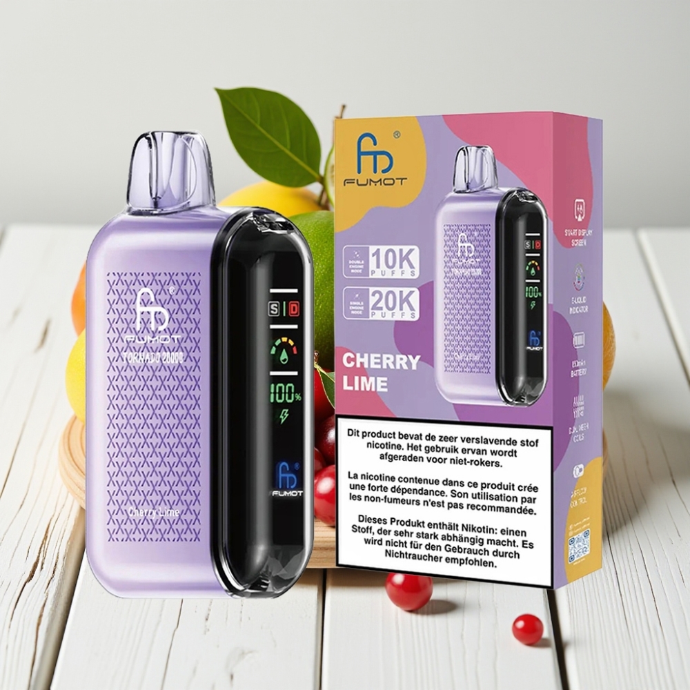 Fumot Tornado 20000 Puffs Vienkartinis Veipas Vyšnia Citrina | 20ml, 850mAh, 2% Nikotino