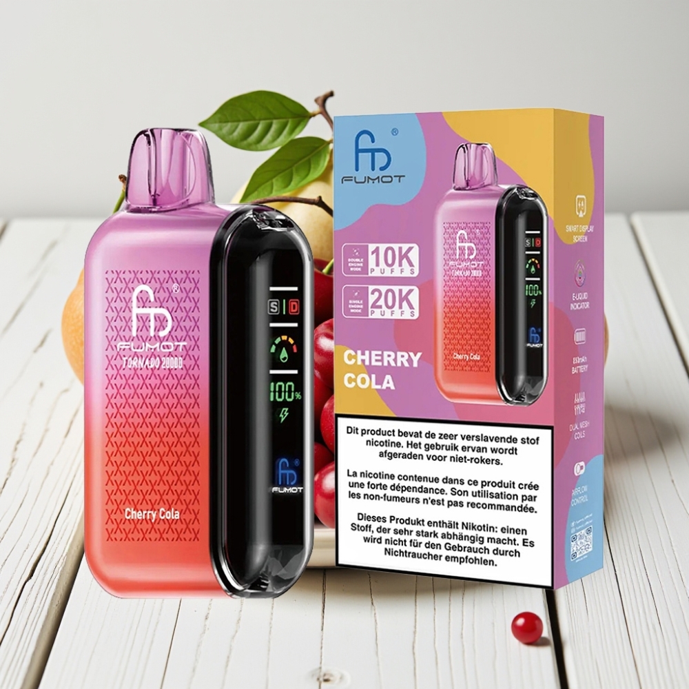 Fumot Tornado 20000 Puffs Vyšnių Kolos skonis, 20ml, 850mAh, 2% nikotino