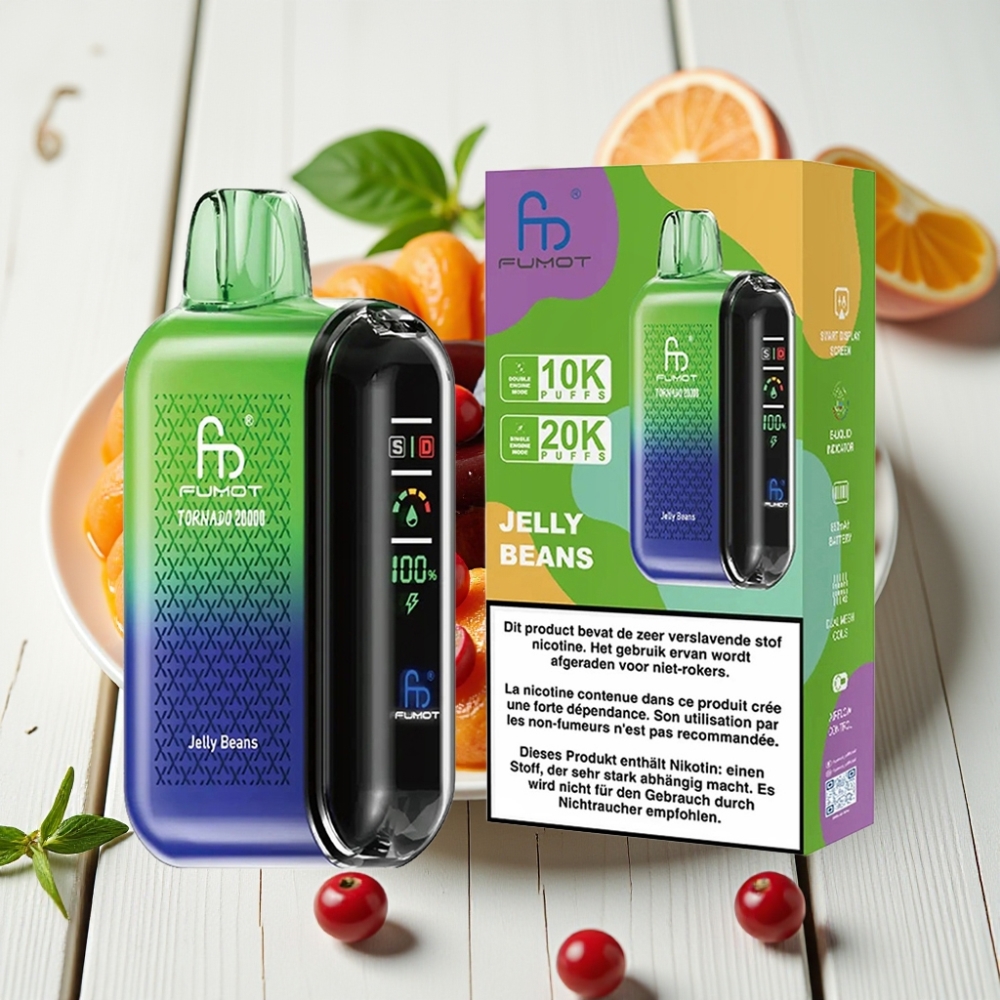 Fumot Tornado 20000 Puffs Želė Pupelės | 20ml, 850mAh, 2% Nikotino