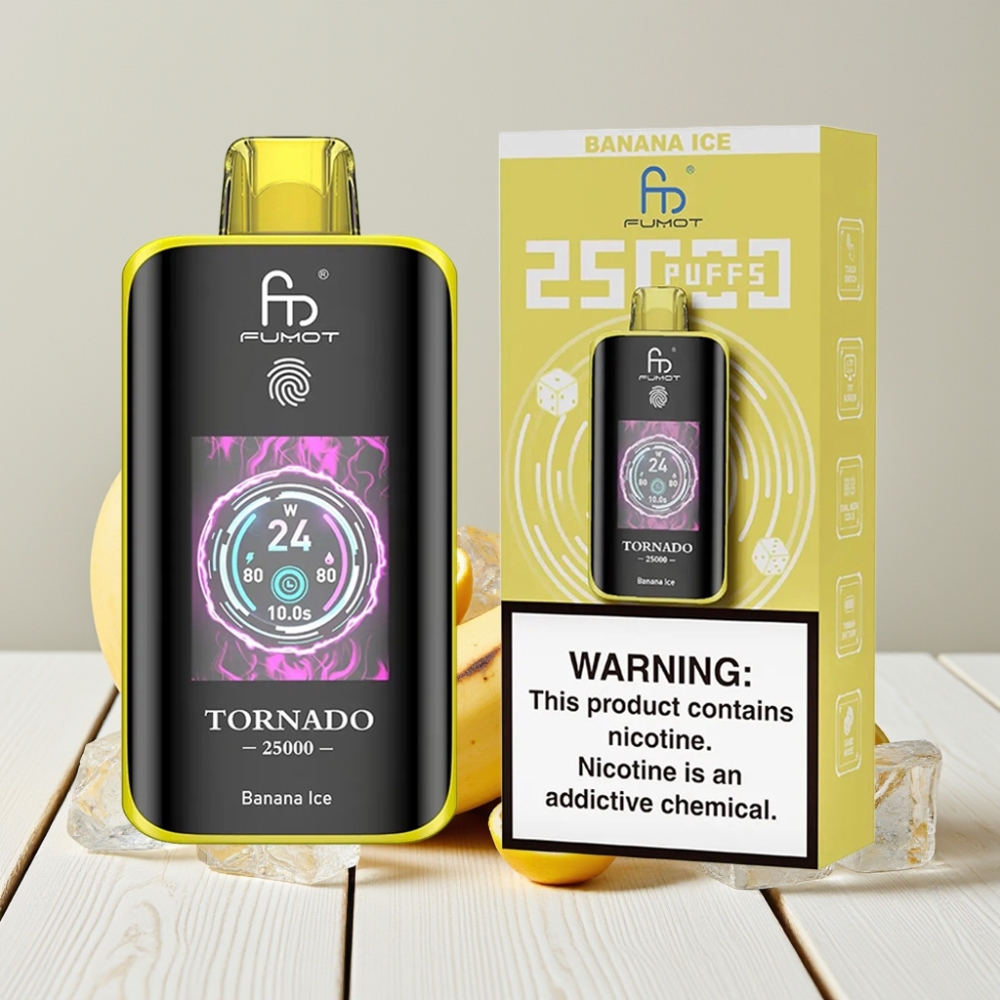 Fumot Tornado 25000 Puffs Banana Ledas | 20ml, 700mAh, Type-C
