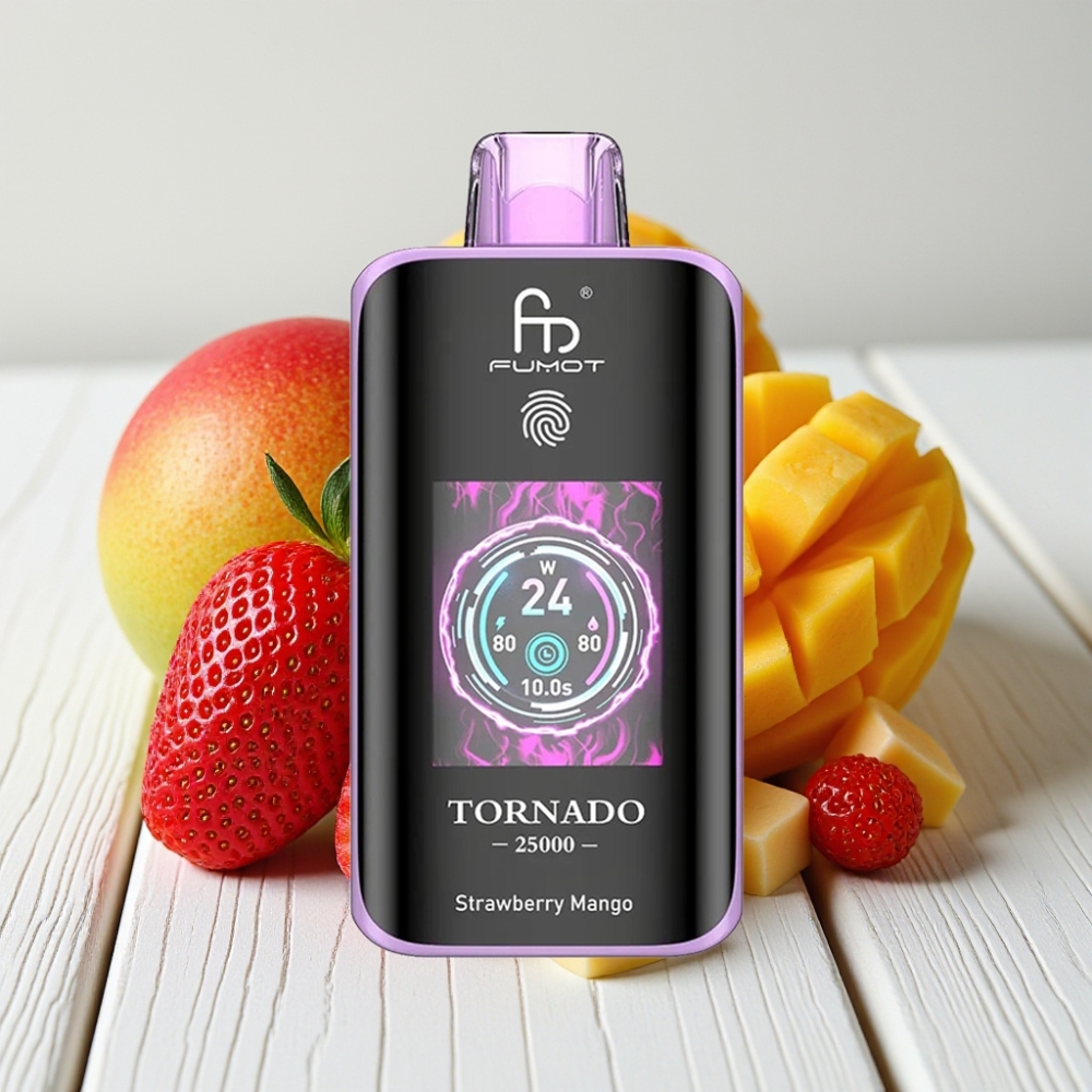 Fumot Tornado 25000 Puffs Braškės Mango | 20ml | 700mAh | 5% Nikotino