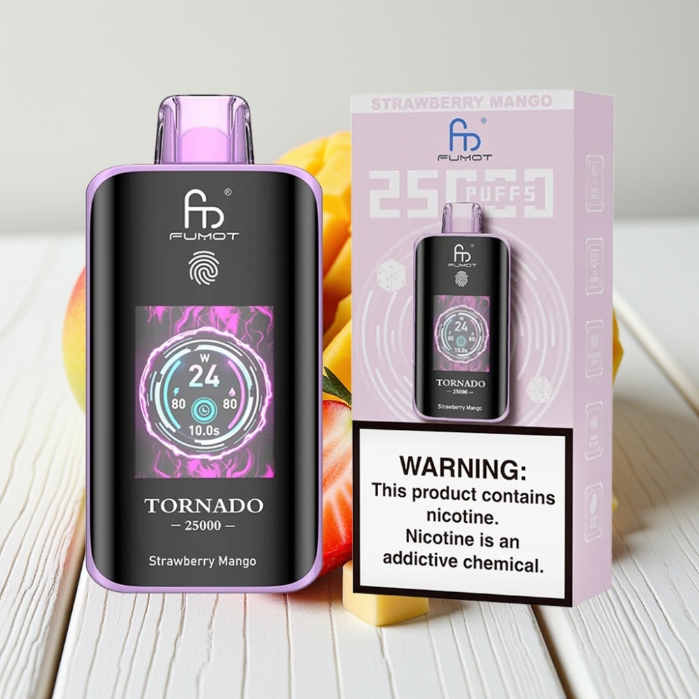 Fumot Tornado 25000 Puffs Braškės Mango | 20ml | 700mAh | 5% Nikotino