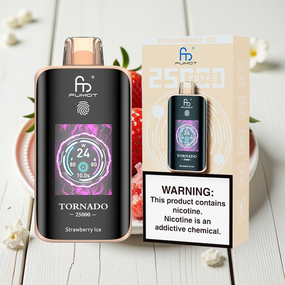 Fumot Tornado 25000 Puffs Braškės ledas | 20ml, 700mAh, Type-C