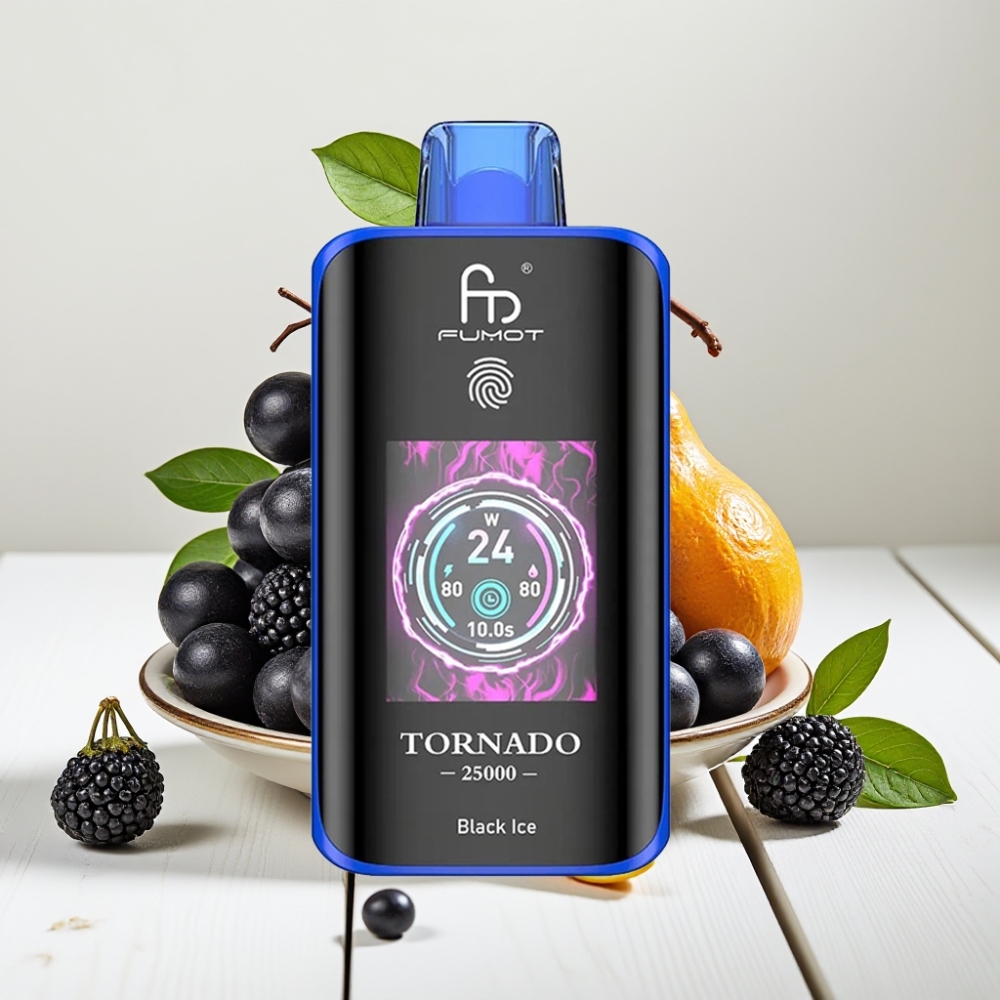 Fumot Tornado 25000 Puffs Juodasis Ledas | 20ml, 700mAh, Type-C