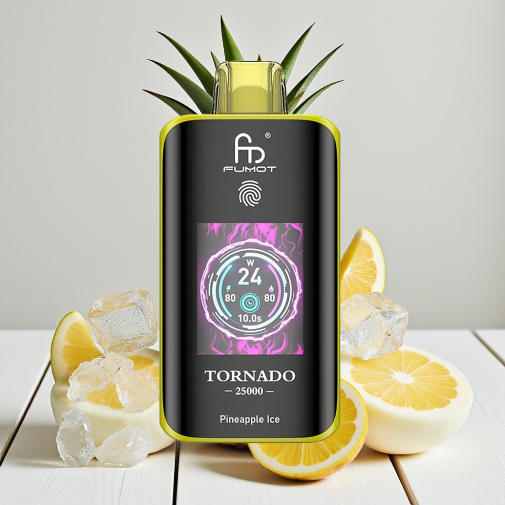 Fumot Tornado 25000 Puffs Vienkartinis Veipas Ananasų Ledas | 20ml, 700mAh, Type-C