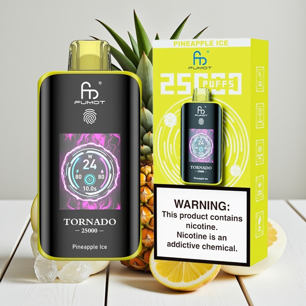 Fumot Tornado 25000 Puffs Vienkartinis Veipas Ananasų Ledas | 20ml, 700mAh, Type-C