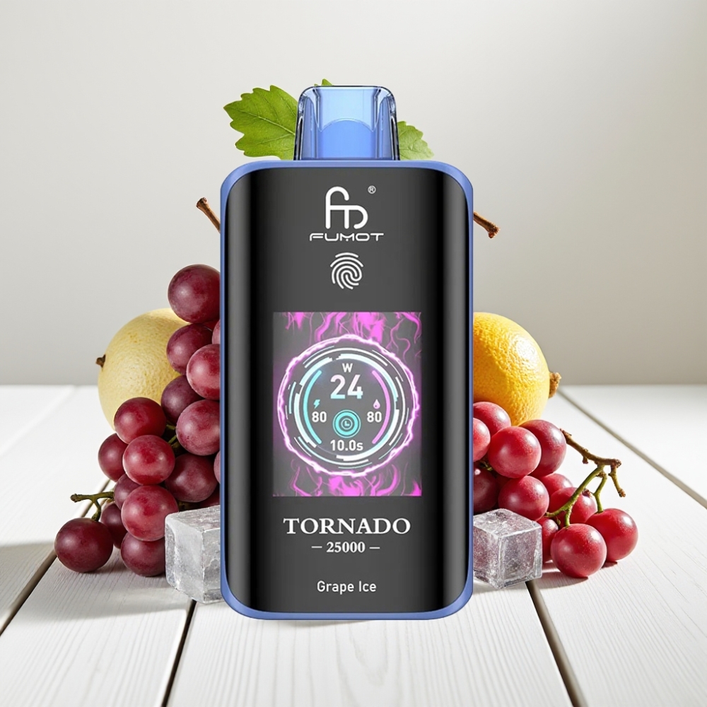 Fumot Tornado 25000 Puffs Vienkartinis Veipas Vynuogių Ledas | 20ml, 700mAh, Type-C