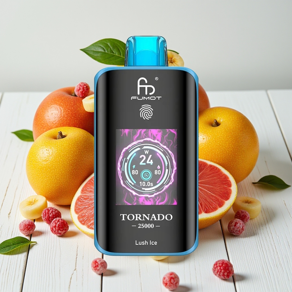 Fumot Tornado 25000 Puffs Vienkartinis Veipas Žalias Ledas | 20ml, 700mAh, Type-C