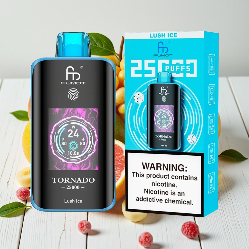 Fumot Tornado 25000 Puffs Vienkartinis Veipas Žalias Ledas | 20ml, 700mAh, Type-C