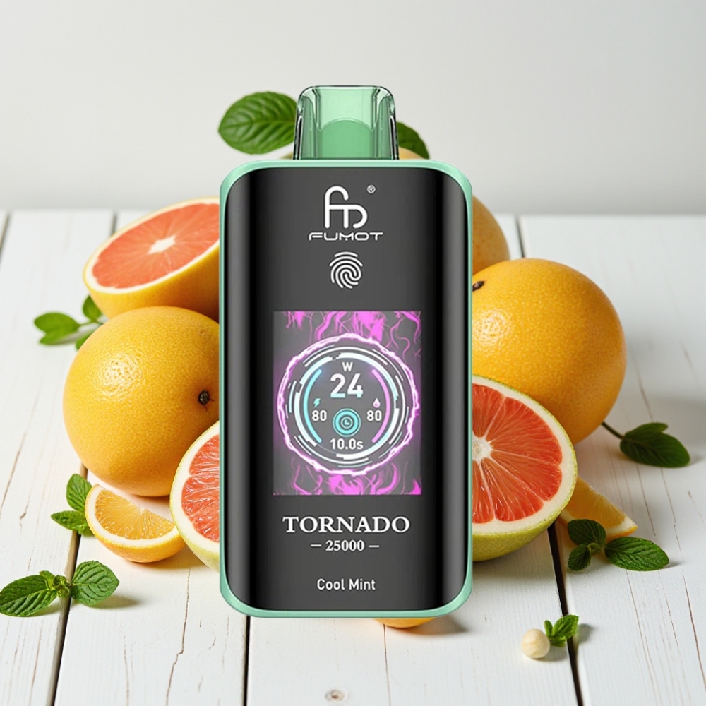 Fumot Tornado 25000 Puffs Vienkartinis Veipas Šalta Mėta | 20ml, 700mAh, Type-C