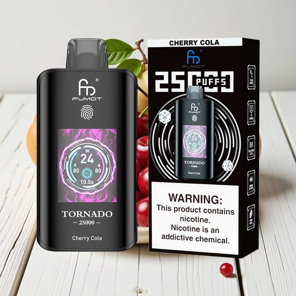 Fumot Tornado 25000 Puffs Vyšninis Kolos skonis, 20ml, 700mAh, Type-C