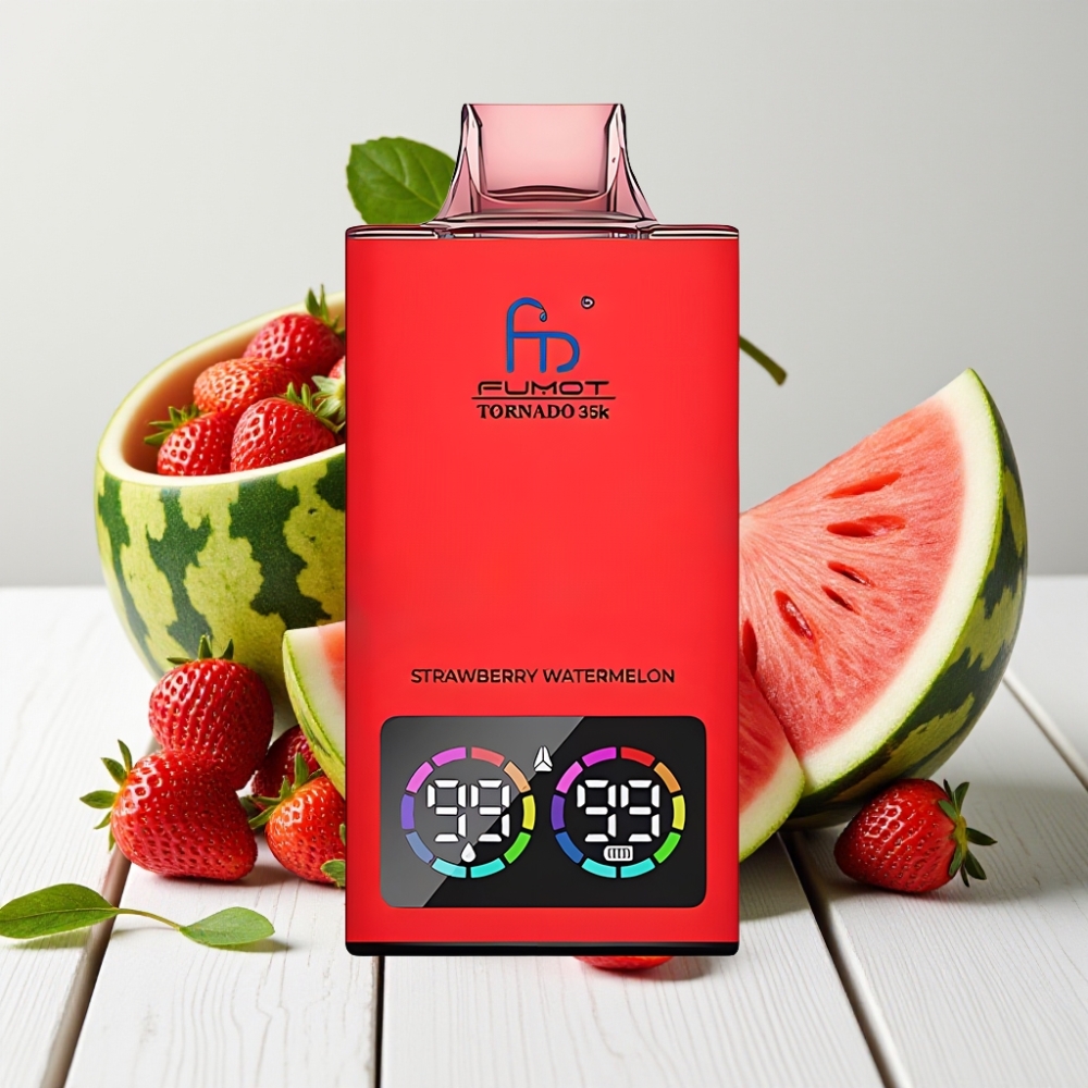 Fumot Tornado 35K Vienkartinė Vape Braškė-Arbūzas, Dual Mesh, 15ml, 700mAh