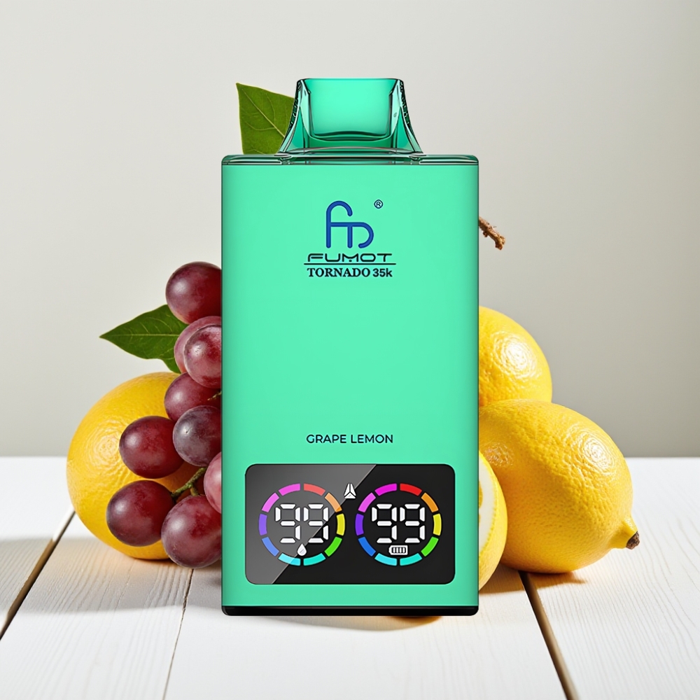 Fumot Tornado 35K Vienkartinis Vaporizatorius Vynuogės Citrinos - Dual Mesh, 15ml, USB-C