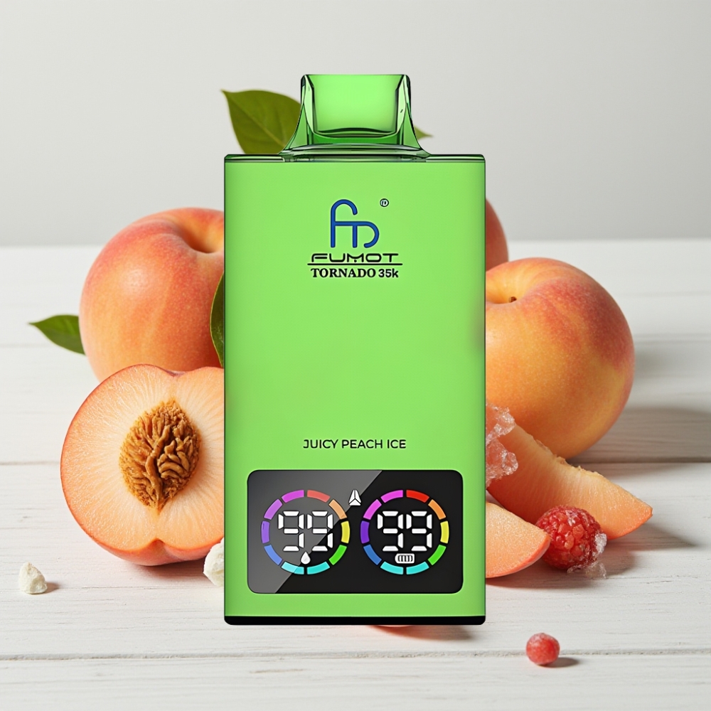 Fumot Tornado 35K Vienkartinis Veipas Sultinga Persikas su Ledu | Dual Mesh, 15ml, 35000 Puffų