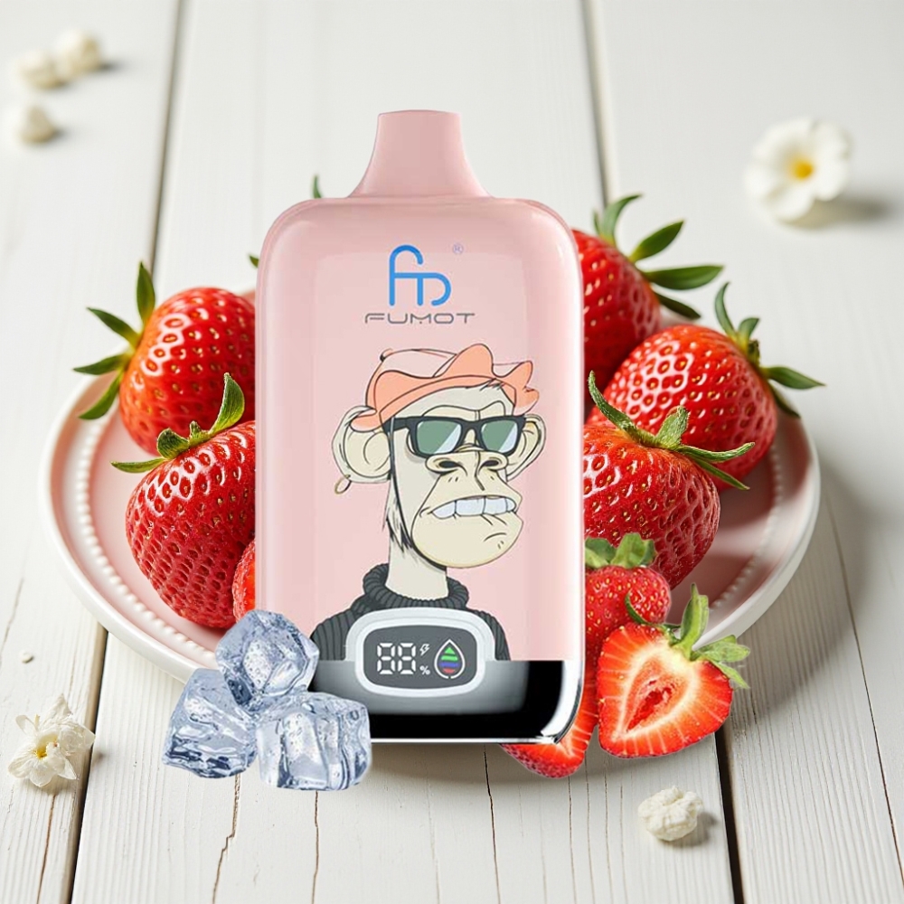 Fumot Tornado Digital Box 12000 Puffs Braškinių Ledų, 20ml, 550mAh, Type-C