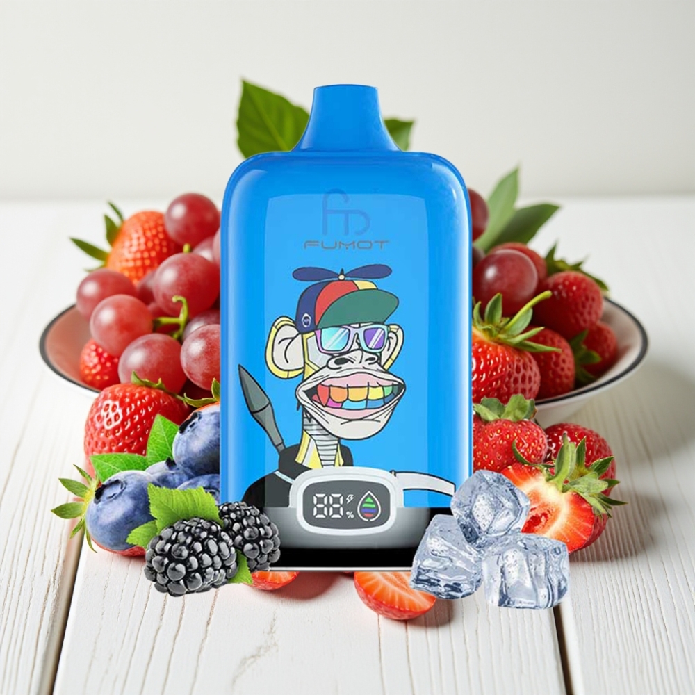 Fumot Tornado Digital Box 12000 Puffs Braškynės Vynuogių | 20ml, 550mAh, Type-C
