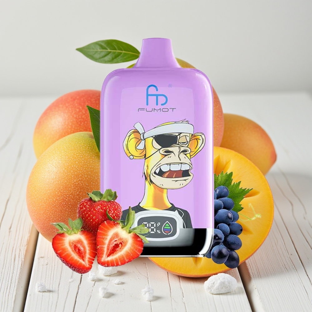 Fumot Tornado Digital Box 12000 Puffs - Mango su Ledu, 20ml, Tipo-C, 550mAh, 67g