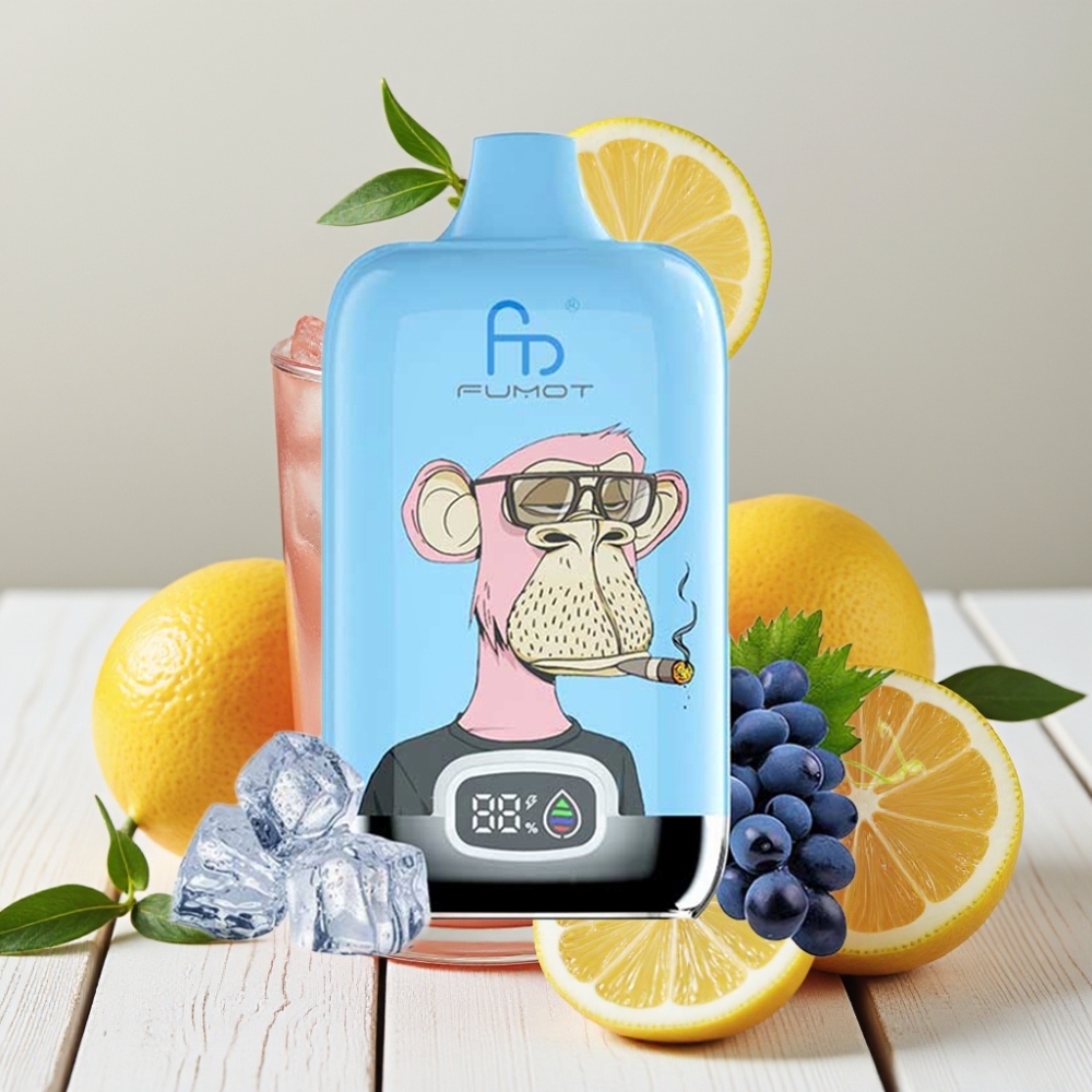 Fumot Tornado Digital Box 12000 Puffs Skaitmeninis Vienkartinis Veipas Rožinė Limonadė, 20ml, 550mAh