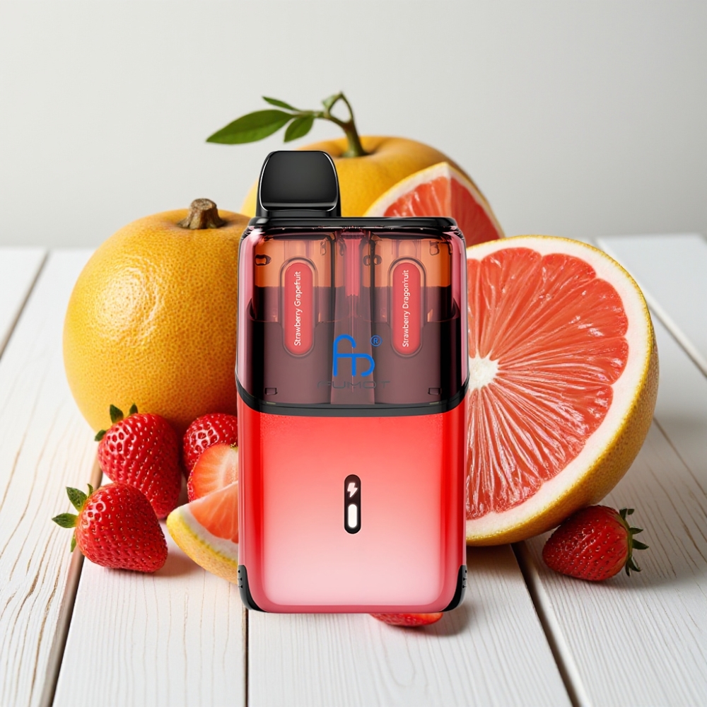 Fumot Ultra T32000 Vienkartinis Veipas Braškė-Greipfrutas - Braškė-Drakonvaisė, 32000 pūkų, 24ml, Type-C