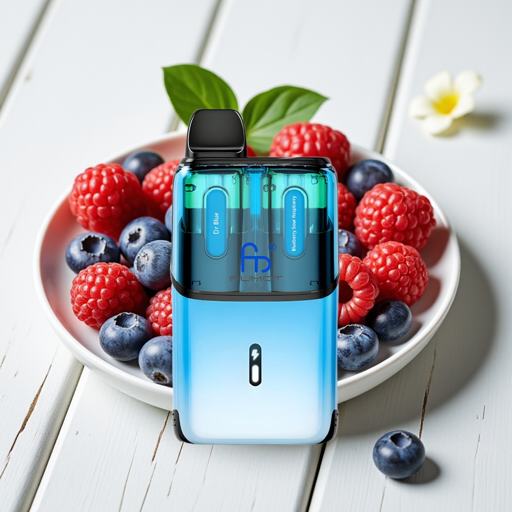 Fumot Ultra T32000 Vienkartinis Veipas Dr Mėlyna - Mėlynųjų Aviečių Ir Sūrių Aviečių, 32000 Pūsmokų, 800mAh