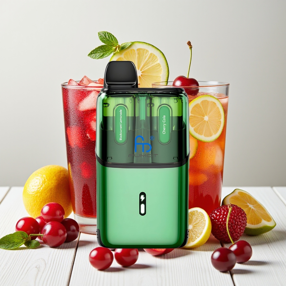 Fumot Ultra T32000 Vienkartinis Veipas Juodųjų serbentų limonadas - vyšnių kolos, 32000 puff, 800mAh, Type-C