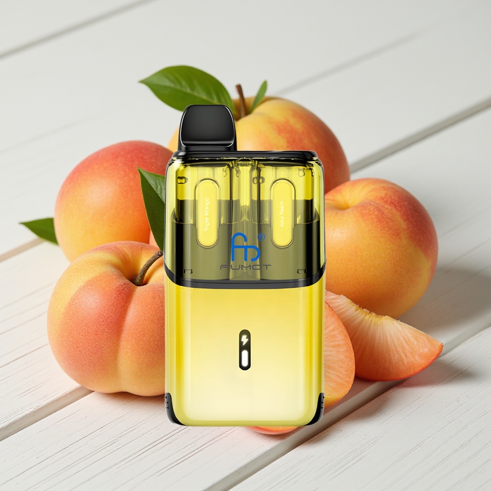 Fumot Ultra T32000 Vienkartinis Veipas – Trigubas Mango - Sultinga Persikas, 32000 užsipučiavimų, 24ml, 20mg