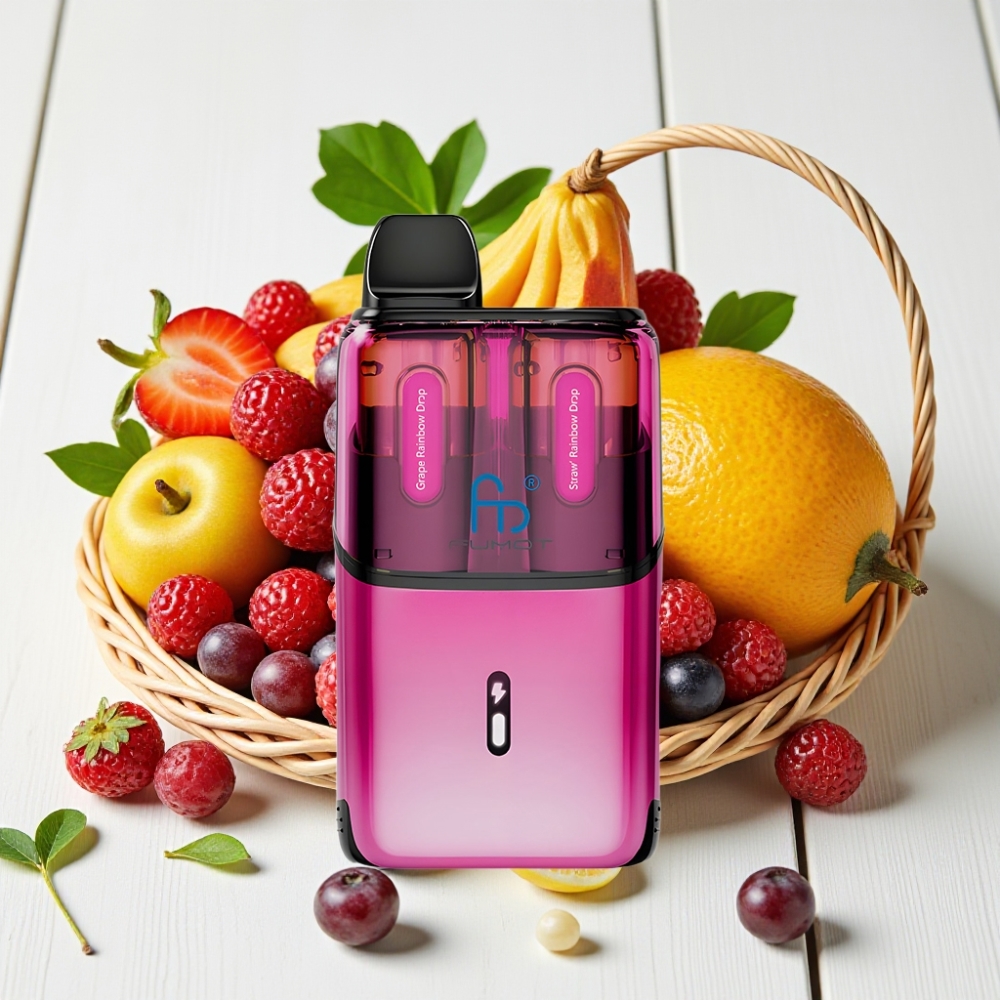 Fumot Ultra T32000 Vienkartinis Veipas – Vynuogių ir Braškių Gėlės, 32000 Pūkų, 800mAh, Type-C