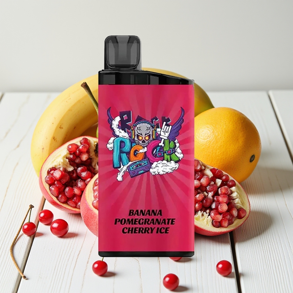 IGET Bar 3500 Puffs Vienkartinis Veipas Bananų Granatų Vyšnių Ledas | 1400 mAh, 1.2 Ohm