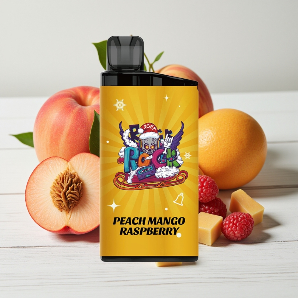 IGET Bar 3500 Puffs Vienkartinis Veipas Persikas Mango Avietė, 1400 mAh, 1.2Ω Tinklelio Ritė